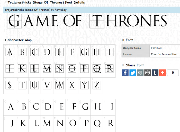 Game Of Thrones Font Free Commercial Use